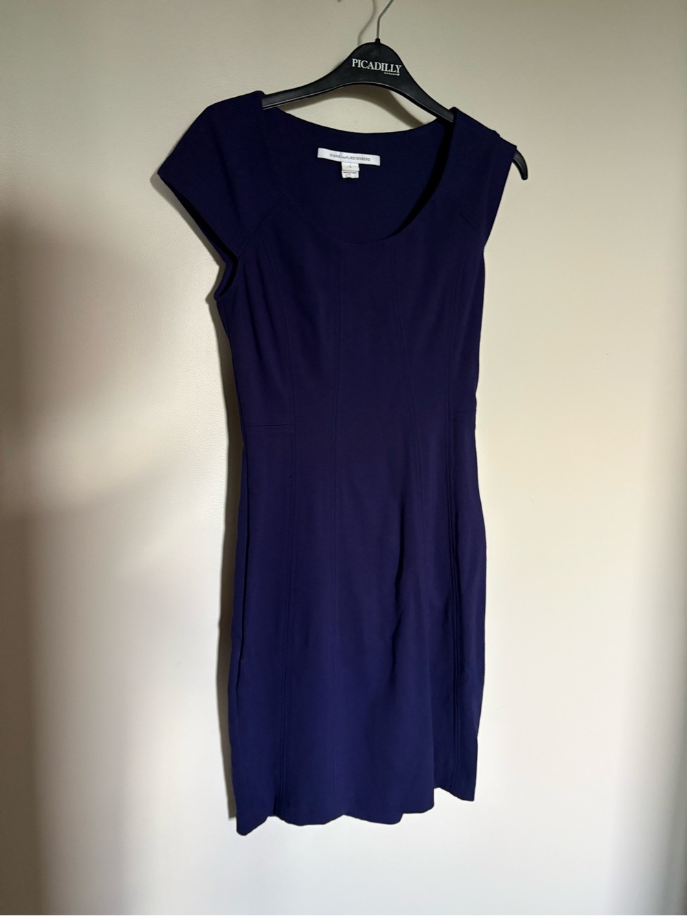 Diane Von Furstenberg Deep Indigo Cap Sleeve Midi Dress